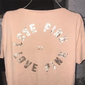 Baby pink v-neck t-shirt by Pink Victoria secret